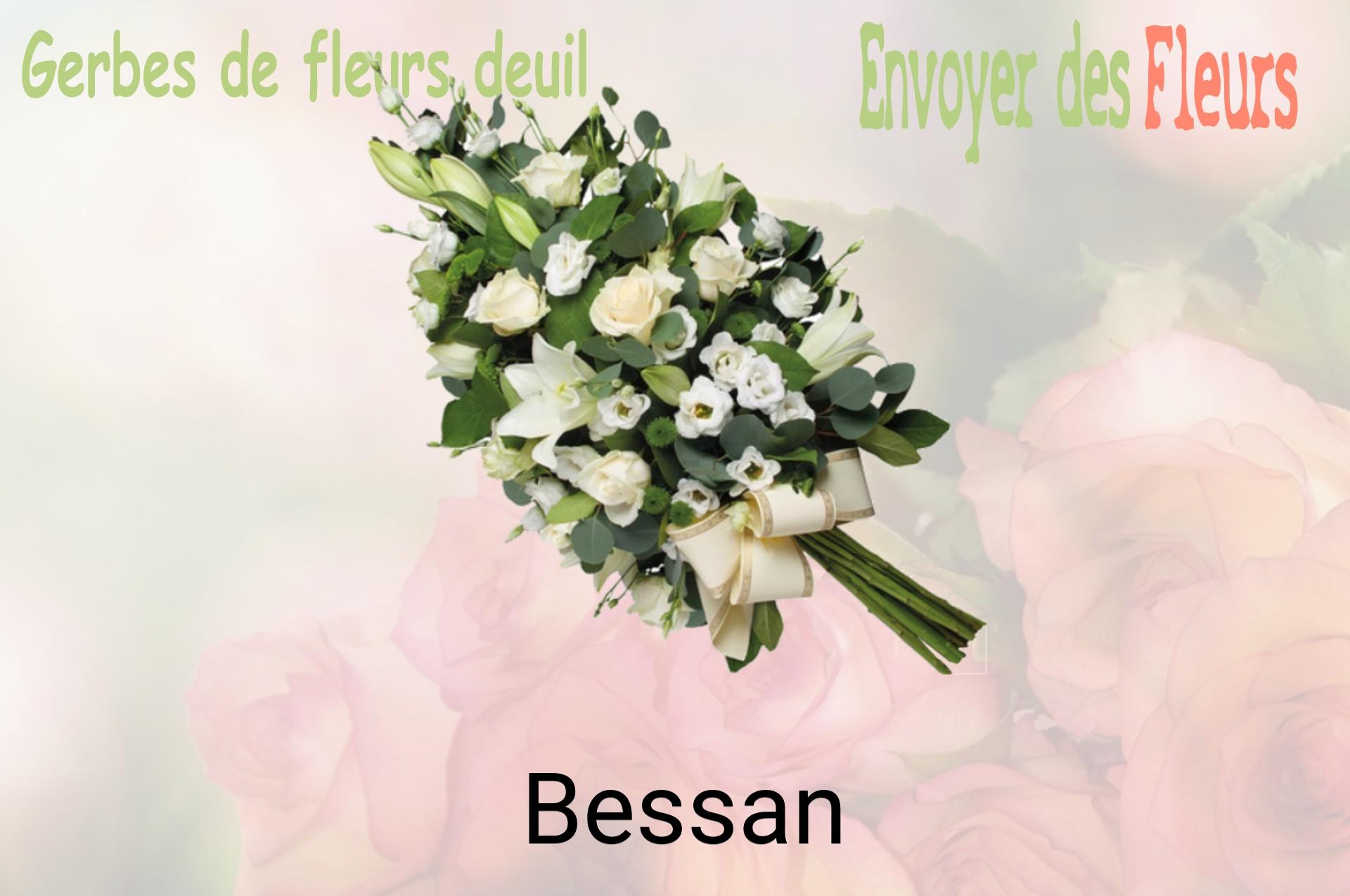 Gerbe de fleurs de deuil livrée à Bessan